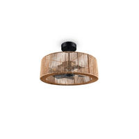 DECKENVENTILATOR - Schwarz/Braun, Design, Kunststoff/Textil (61/5cm)