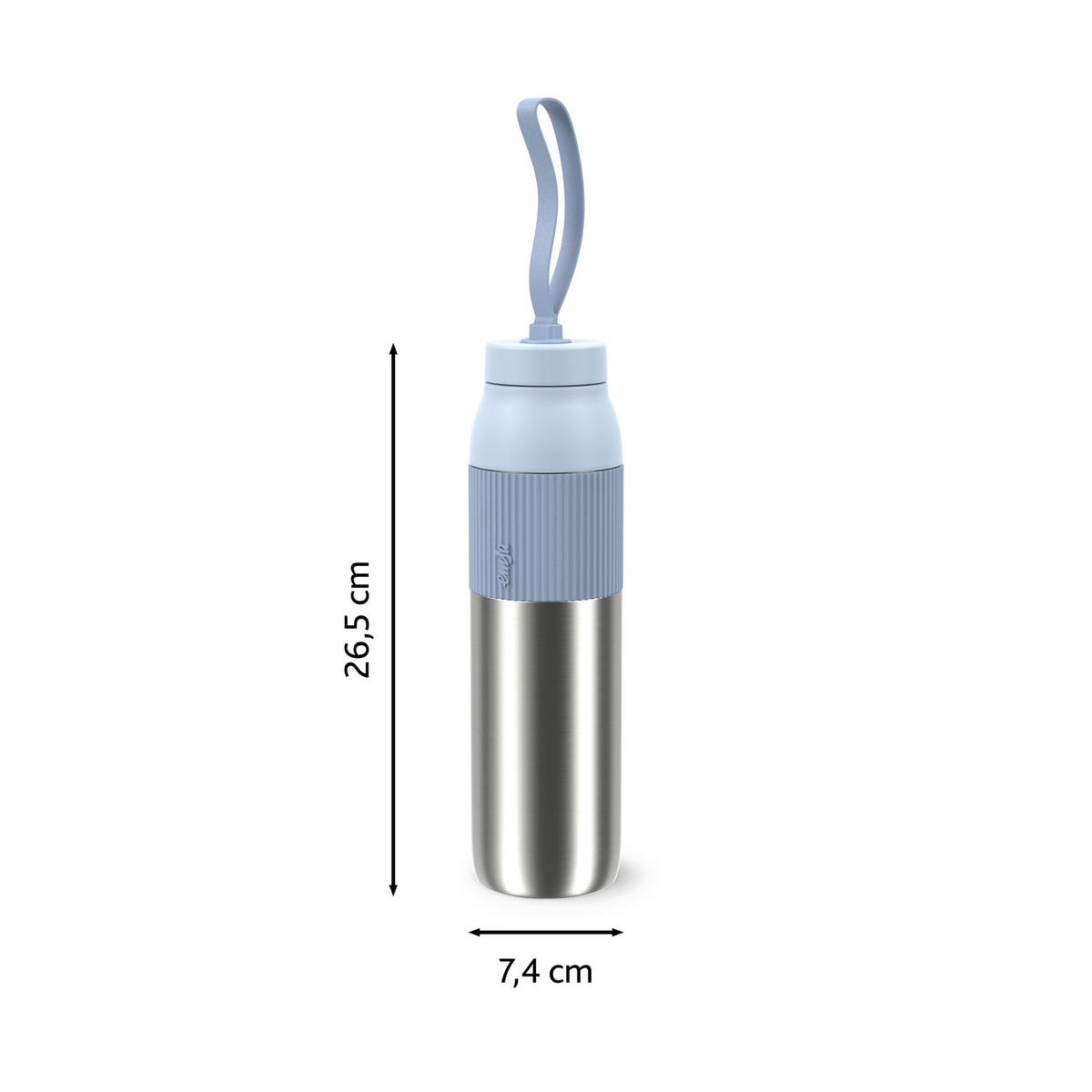 ISOLIERFLASCHE beYou 0,7L L  - Pastellblau, Basics, Metall (7,4/7,4/29,5cm) - Emsa