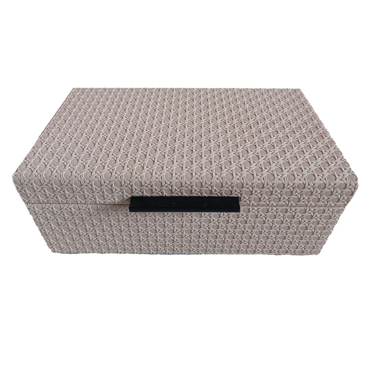 DEKORAČNÁ ŠKATUĽA - krémová, Design, koža/kompozitné drevo (34/20/12,5cm) - Ambia Home
