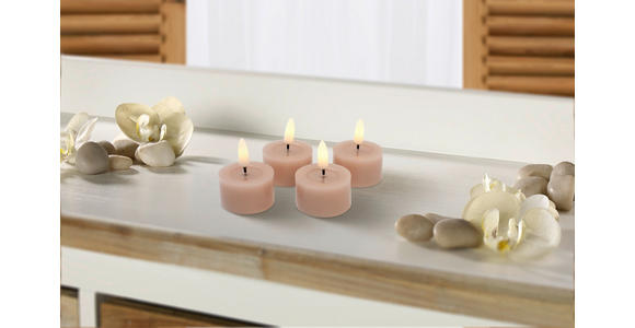 TEELICHT MIT LED  - Hellrosa, LIFESTYLE, Kunststoff/Paraffin (4,5/2,5cm) - Ambia Home