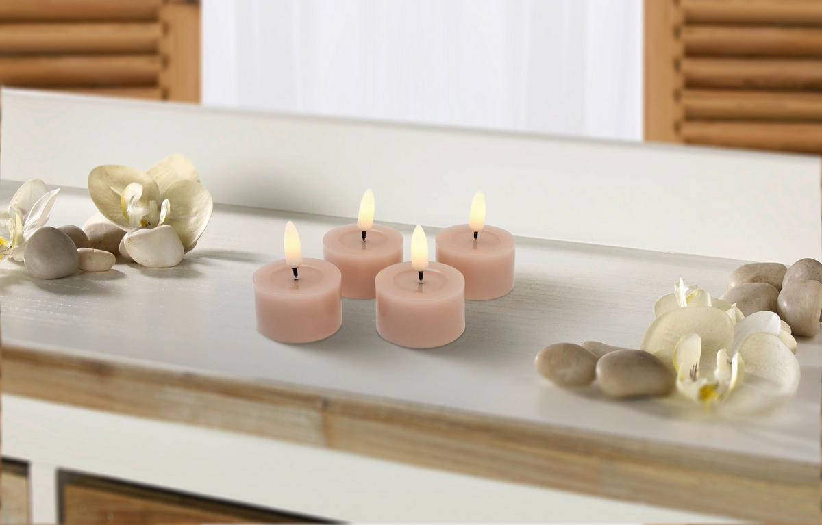 VÄRMELJUS MED LED  - ljusrosa, Lifestyle, plast/paraffin (4,5/2,5cm) - Ambia Home