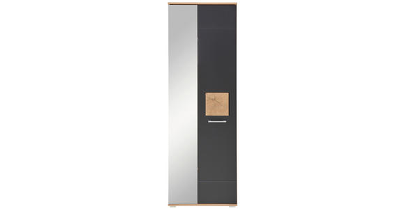 GARDEROBENSCHRANK in 65/195/38 cm - Chromfarben/Schwarz, Basics, Holzwerkstoff/Metall (65/195/38cm) - Xora