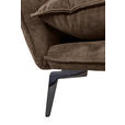 ECKSOFA in Flachgewebe Braun  - Schwarz/Braun, Design, Textil/Metall (338/165cm) - Hom`in