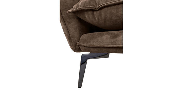 ECKSOFA in Flachgewebe Braun  - Schwarz/Braun, Design, Textil/Metall (338/165cm) - Hom`in