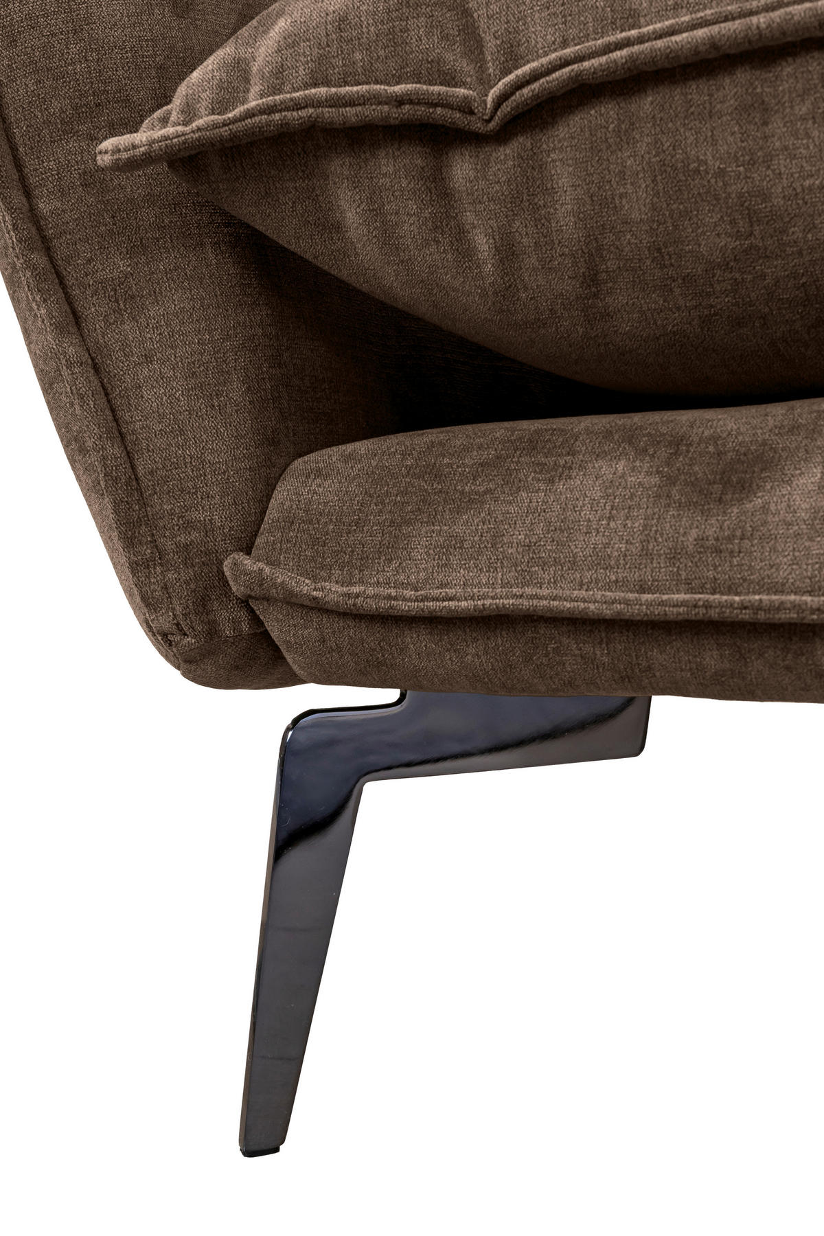 ECKSOFA SKYE Braun Flachgewebe  - Schwarz/Braun, Design, Textil/Metall (338/165cm) - Livetastic
