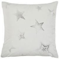KISSENHÜLLE 45/45 cm  - Silberfarben/Weiß, Textil (45/45cm) - X-Mas