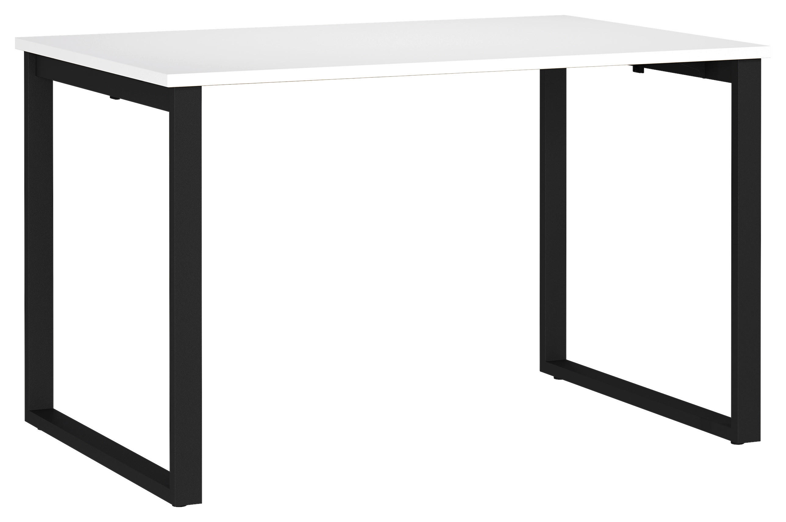 SCHREIBTISCH 120/80/75 cm  in Schwarz, Weiß  - Schwarz/Weiß, MODERN, Holzwerkstoff/Metall (120/80/75cm) - Novel