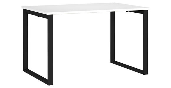 SCHREIBTISCH 120/80/75 cm  in Schwarz, Weiß  - Schwarz/Weiß, MODERN, Holzwerkstoff/Metall (120/80/75cm) - Novel