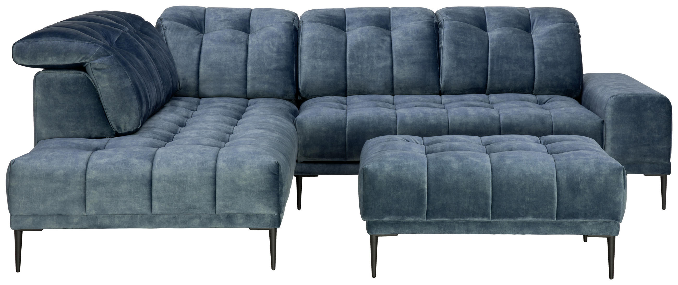 UGAONA GARNITURA plava - crna/plava, Dizajnerski, tekstil/metal (226/276cm) - Stylife