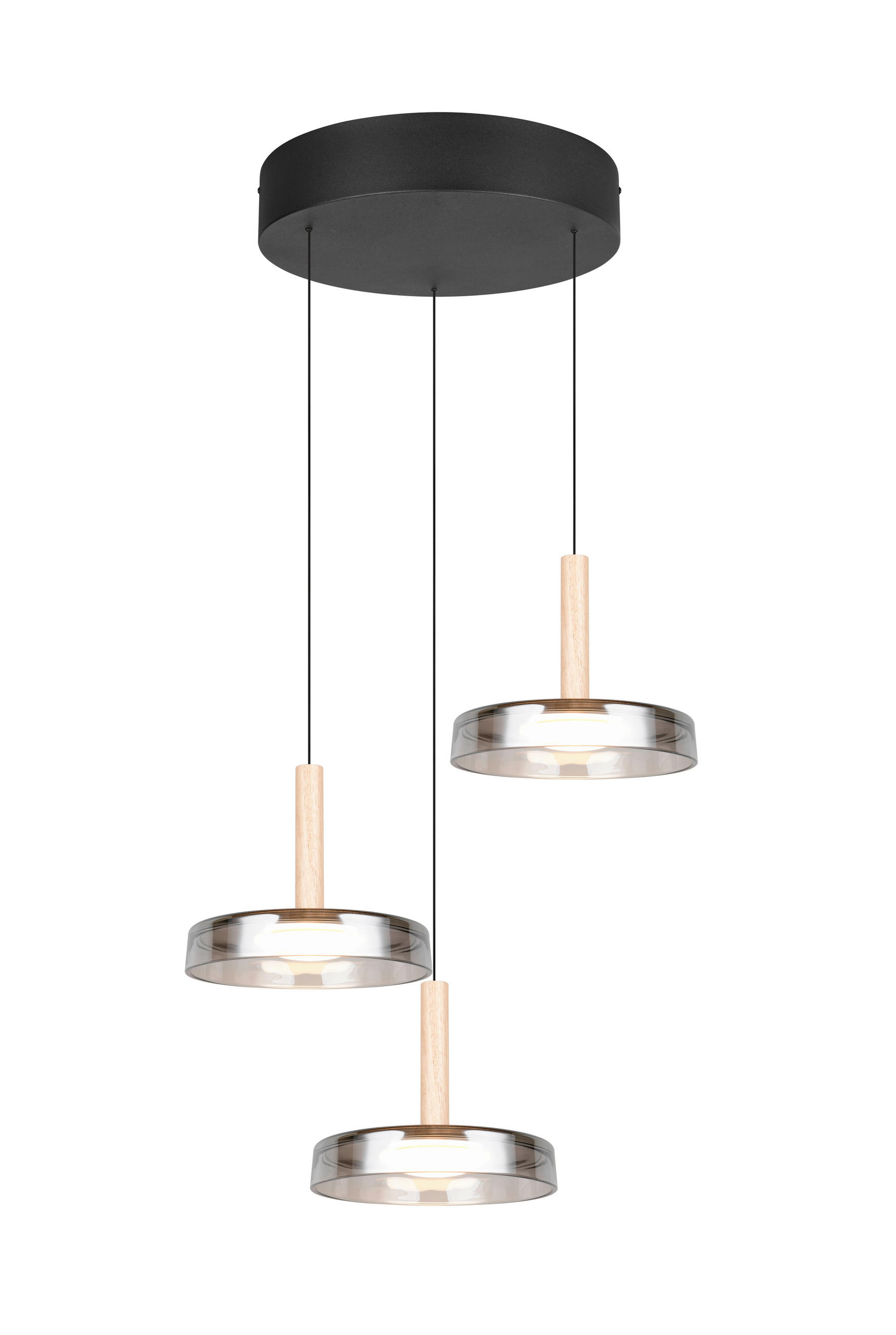 LED-PENDELLEUCHTE 35/200 cm  - Schwarz/Grau, Design, Glas/Metall (35/200cm) - Trio Leuchten