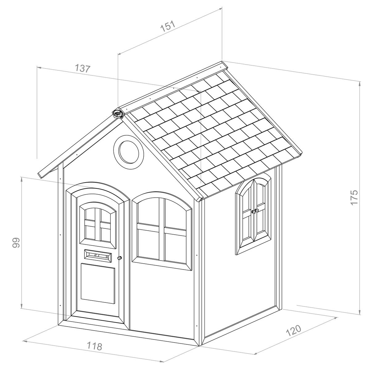 SPIELHAUS 137/175/151 cm SPIELHAUS JULIA  - Braun/Weiß, Basics (137/175/151cm) - Ambia Garden