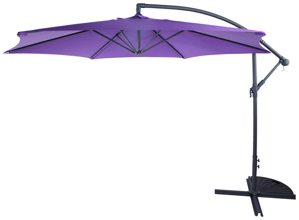 AMPELSCHIRM  300/300 cm  - Anthrazit/Lila, MODERN, Textil/Metall (300/300cm) - Xora