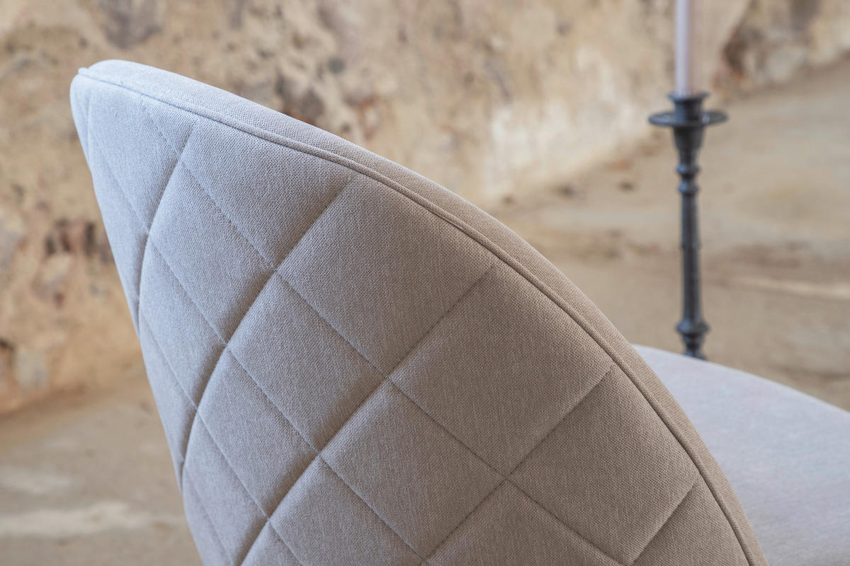 STOLSET stål  - beige/svart, Design, metall/textil (50/76,5/57cm) - Livetastic