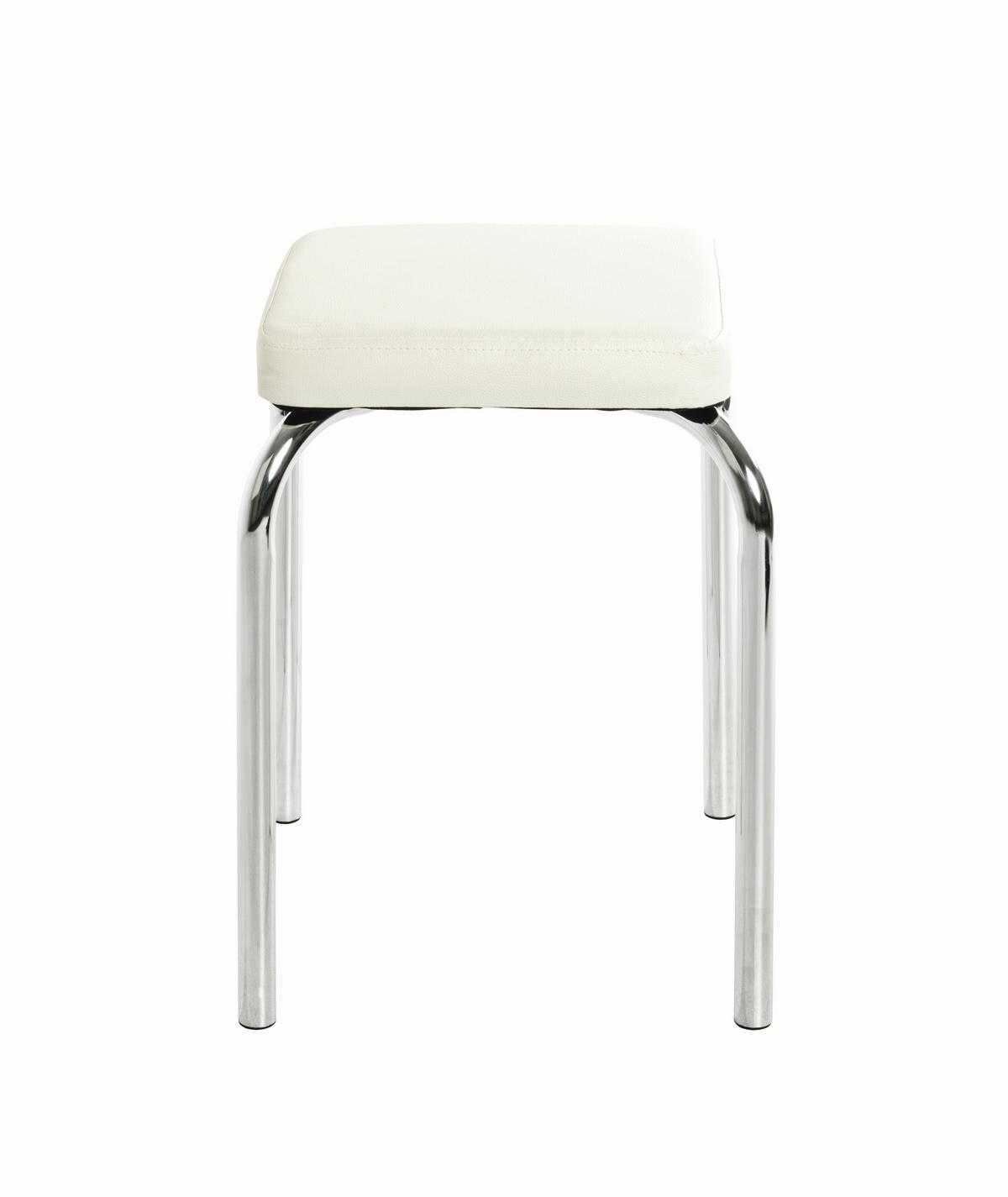 STAPELHOCKER Weiß, Chromfarben  - Chromfarben/Weiß, Basics, Kunststoff/Metall (36/49/36cm) - Carryhome