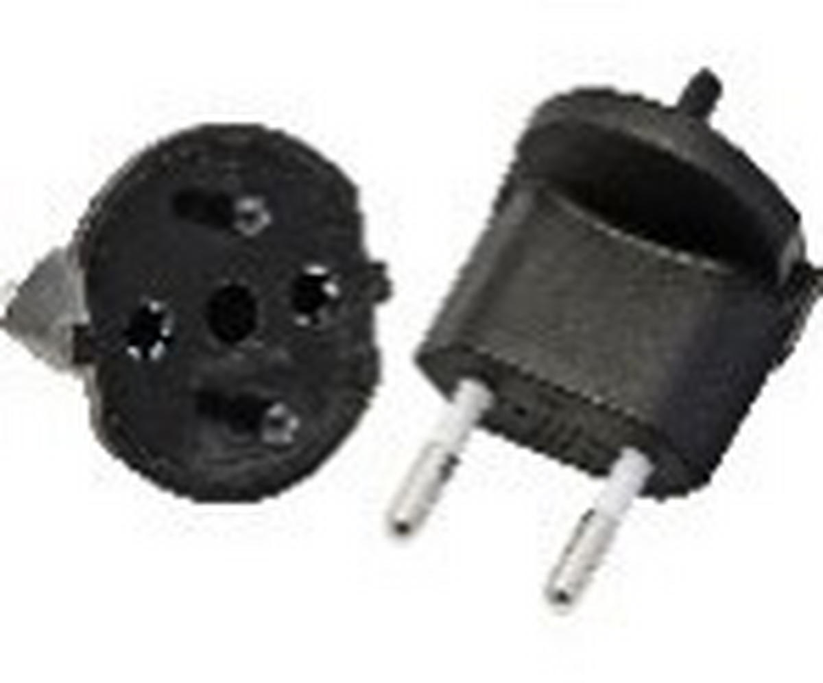 ADAPTERSTECKER - Schwarz, Basics, Kunststoff (4.4/4.4/6.4cm) - Eglo