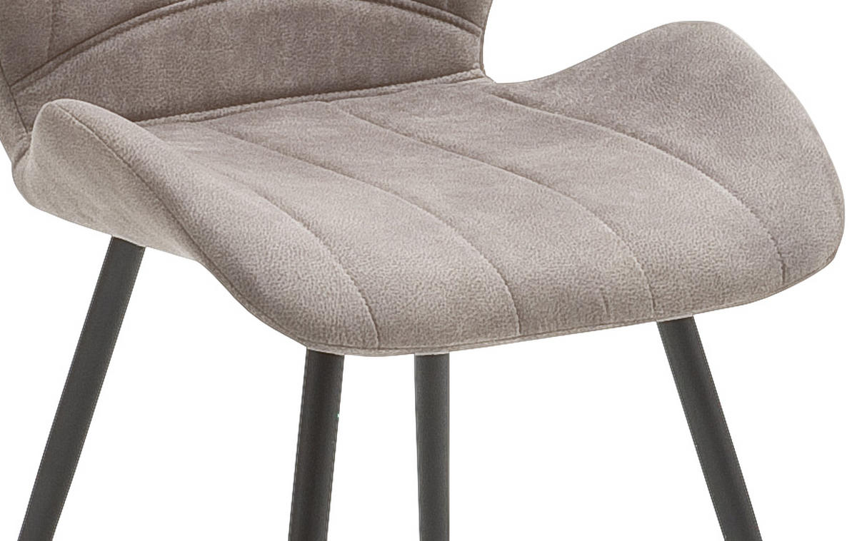 STUHL Flachgewebe Sandfarben  - Sandfarben/Anthrazit, Basics, Textil/Metall (51/89/56cm) - Livetastic