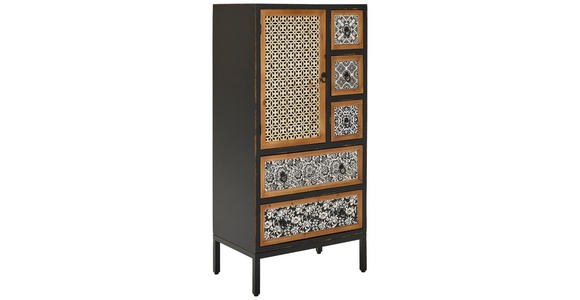 KOMMODE  in 60/124,5/38 cm  - Multicolor/Schwarz, ROMANTIK / LANDHAUS, Holz/Holzwerkstoff (60/124,5/38cm) - Landscape