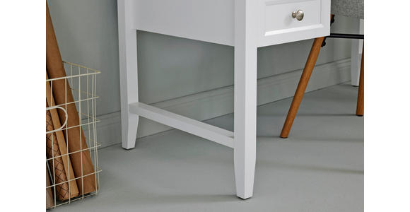 SCHREIBTISCH 130/59,6/76 cm in Weiß - Alufarben/Weiß, MODERN, Holzwerkstoff/Metall (130/59,6/76cm) - Novel
