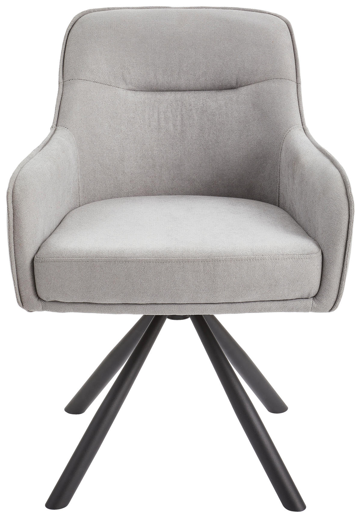 ARMLEHNSTUHL  in Eisen Webstoff  - Hellgrau/Schwarz, MODERN, Textil/Metall (61/85/61cm) - Livetastic