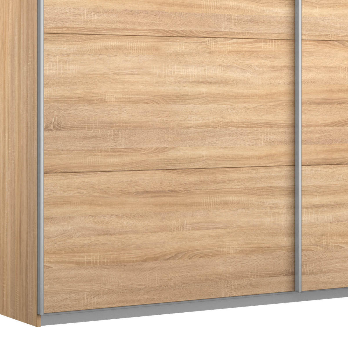 SCHWEBETÜRENSCHRANK 226/210/62 cm 2-türig Sonoma Eiche  - Alufarben/Sonoma Eiche, MODERN, Holzwerkstoff/Metall (226/210/62cm) - Rauch Möbel