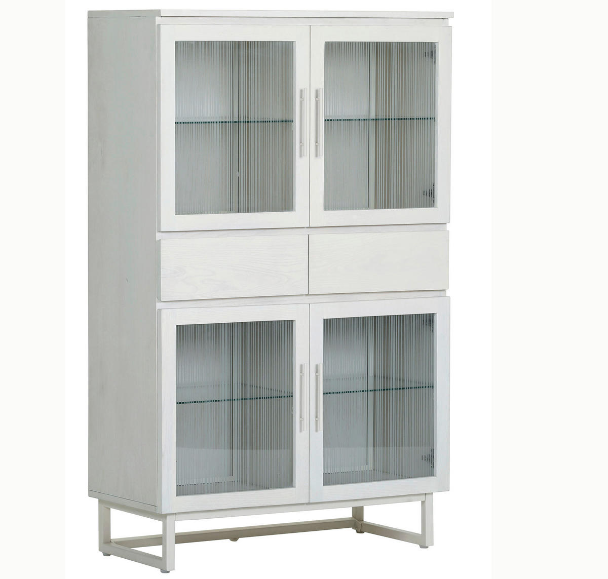 HIGHBOARD BORAS, 90/145/43 cm, 2 Schublade(n)  - Schwarz/Weiß, MODERN, Glas/Holz (90/145/43cm) - Lomoco