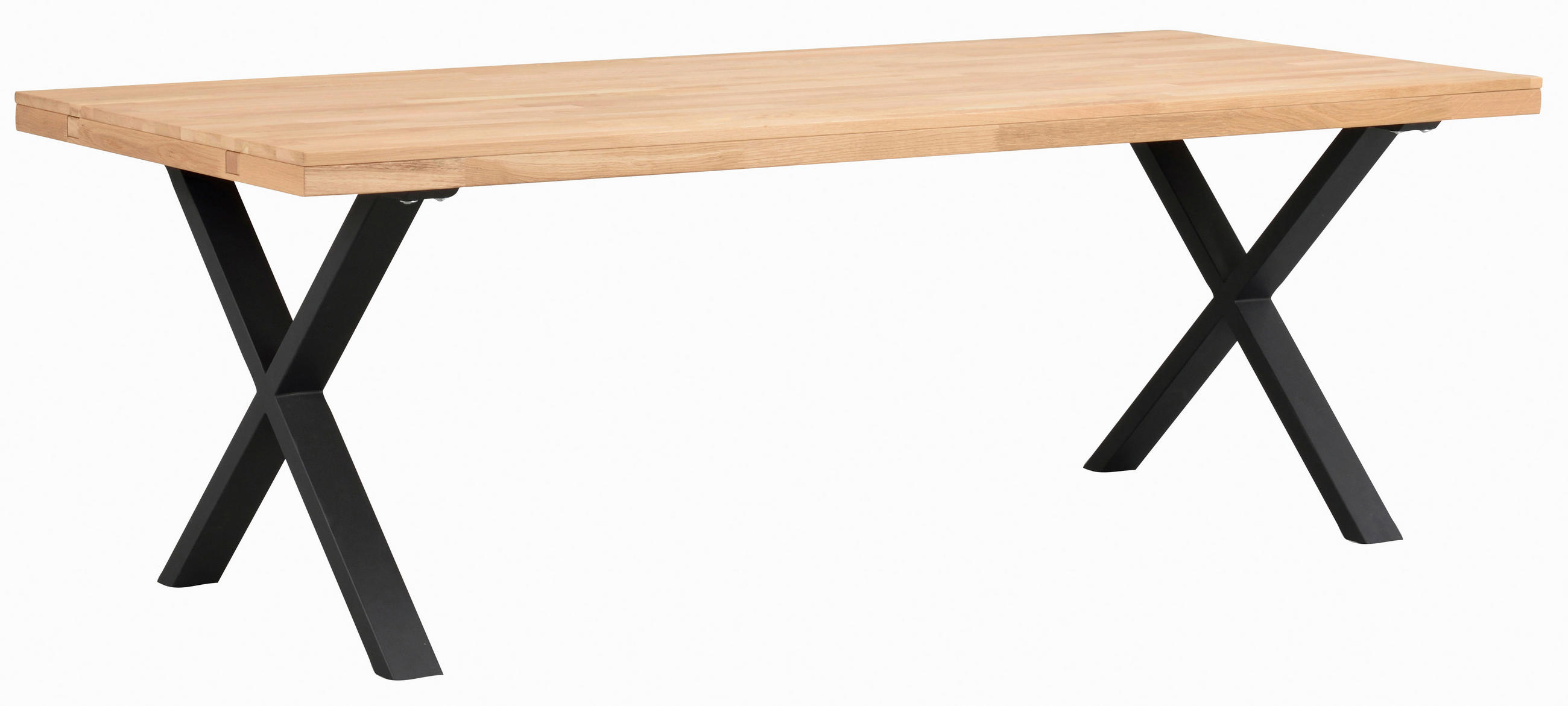 MATBORD i trä, metall 220/95/75 cm   - svart/ekfärgad, Klassisk, metall/trä (220/95/75cm) - Rowico