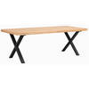MATBORD i trä, metall 220/95/75 cm   - svart/ekfärgad, Klassisk, metall/trä (220/95/75cm) - Rowico