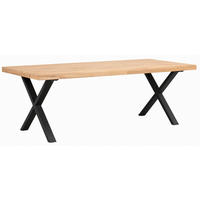 MATBORD i trä, metall 220/95/75 cm   - svart/ekfärgad, Klassisk, metall/trä (220/95/75cm) - Rowico