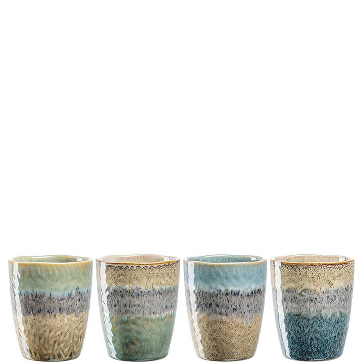 TASSENSET 4-teilig  - Blau/Anthrazit, LIFESTYLE, Keramik (8,20/10,00/8,20cm) - Leonardo
