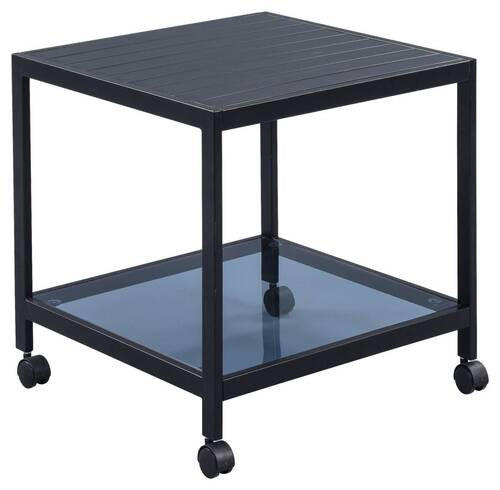 BEISTELLTISCH in Metall, Glas 50/50/50 cm  - Schwarz, KONVENTIONELL, Glas/Metall (50/50/50cm) - Livetastic