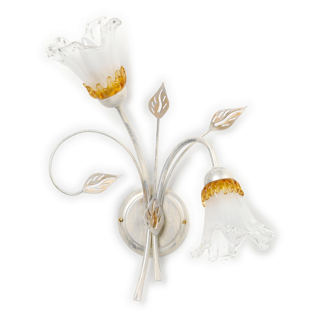 WANDLEUCHTE 35/45 cm   - Weiß, KONVENTIONELL, Glas/Metall (35/45cm)