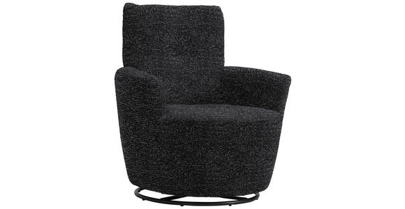 SESSEL in Chenille, Flachgewebe Schwarz  - Schwarz, Design, Textil/Metall (81/92/84cm) - Xora
