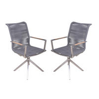 GARTENSTUHL-SET Holz, Metall, Kunststoff Anthrazit, Braun, Silberfarben  - Anthrazit/Silberfarben, Basics, Holz/Kunststoff (63/95/54cm) - Gardenson