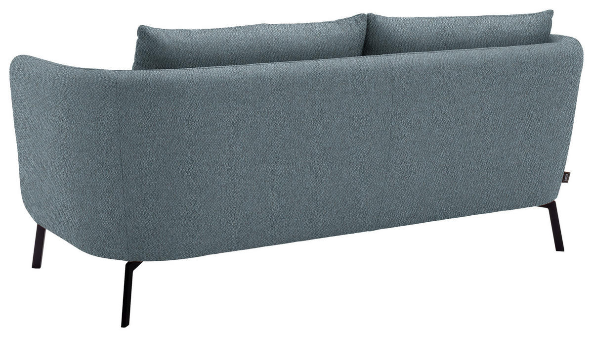 2,5-SITZER  in Flachgewebe Blau  - Blau/Schwarz, Design, Textil/Metall (190/71/91cm) - Schöner Wohnen