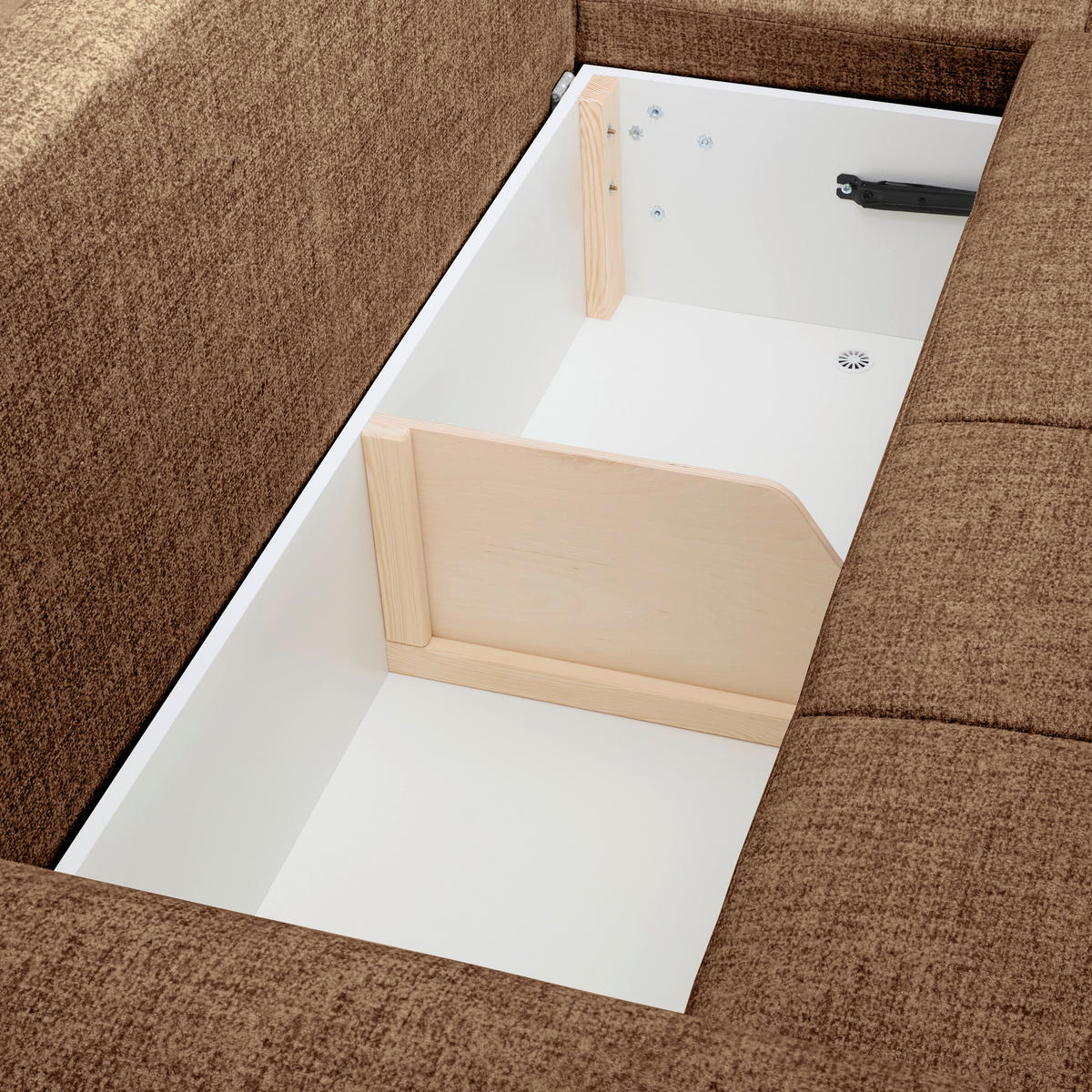 ECKSOFA Braun Mikrofaser  - Schwarz/Braun, KONVENTIONELL, Kunststoff/Textil (295/169cm) - Carryhome