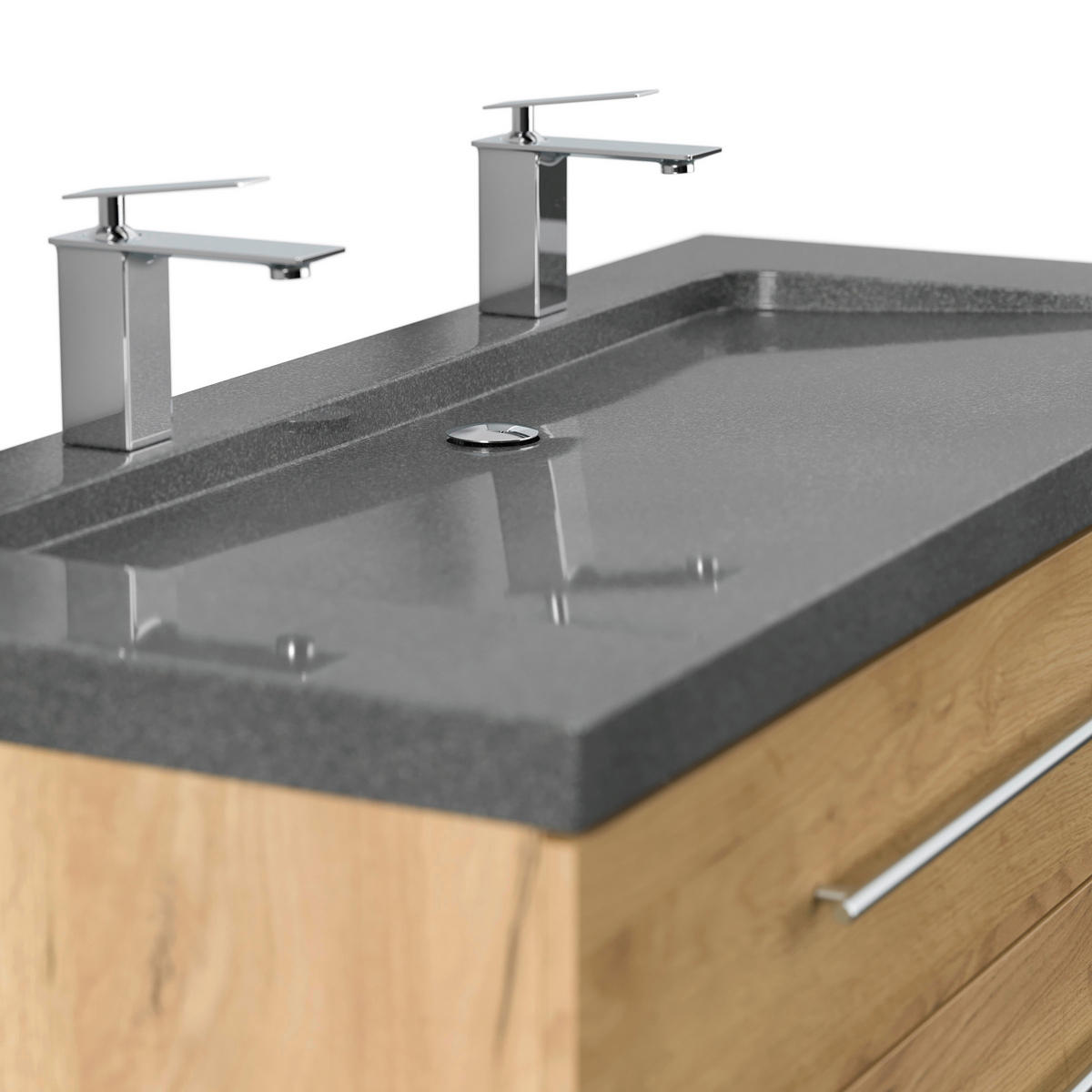 WASCHTISCHKOMBI 130 cm  - Eichefarben, Basics, Holzwerkstoff/Stein (130cm) - MID.YOU