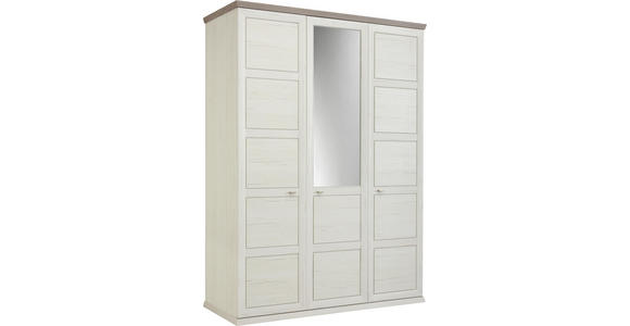 DREHTÜRENSCHRANK in Grau, Weiß - Weiß/Grau, LIFESTYLE, Glas/Holzwerkstoff (154/209/60cm) - Hom`in
