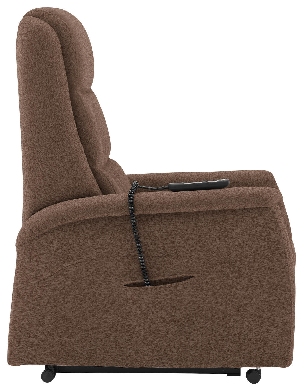 FERNSEHSESSEL Valdera  mit Relaxfunktion, Aufstehhilfe, Rücken echt Mikrofaser Braun  - Schwarz/Braun, KONVENTIONELL, Kunststoff/Textil (70/107/88cm) - Livetastic