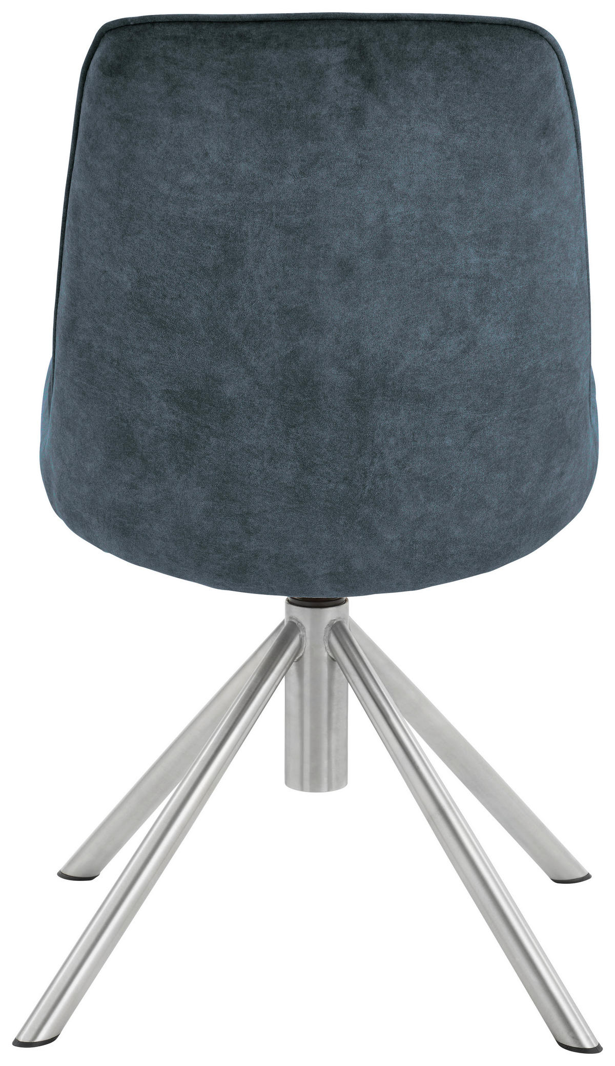 STUHL drehbar Flachgewebe Edelstahlfarben, Petrol  - Edelstahlfarben/Petrol, Design, Textil/Metall (49/88/64cm) - Novel