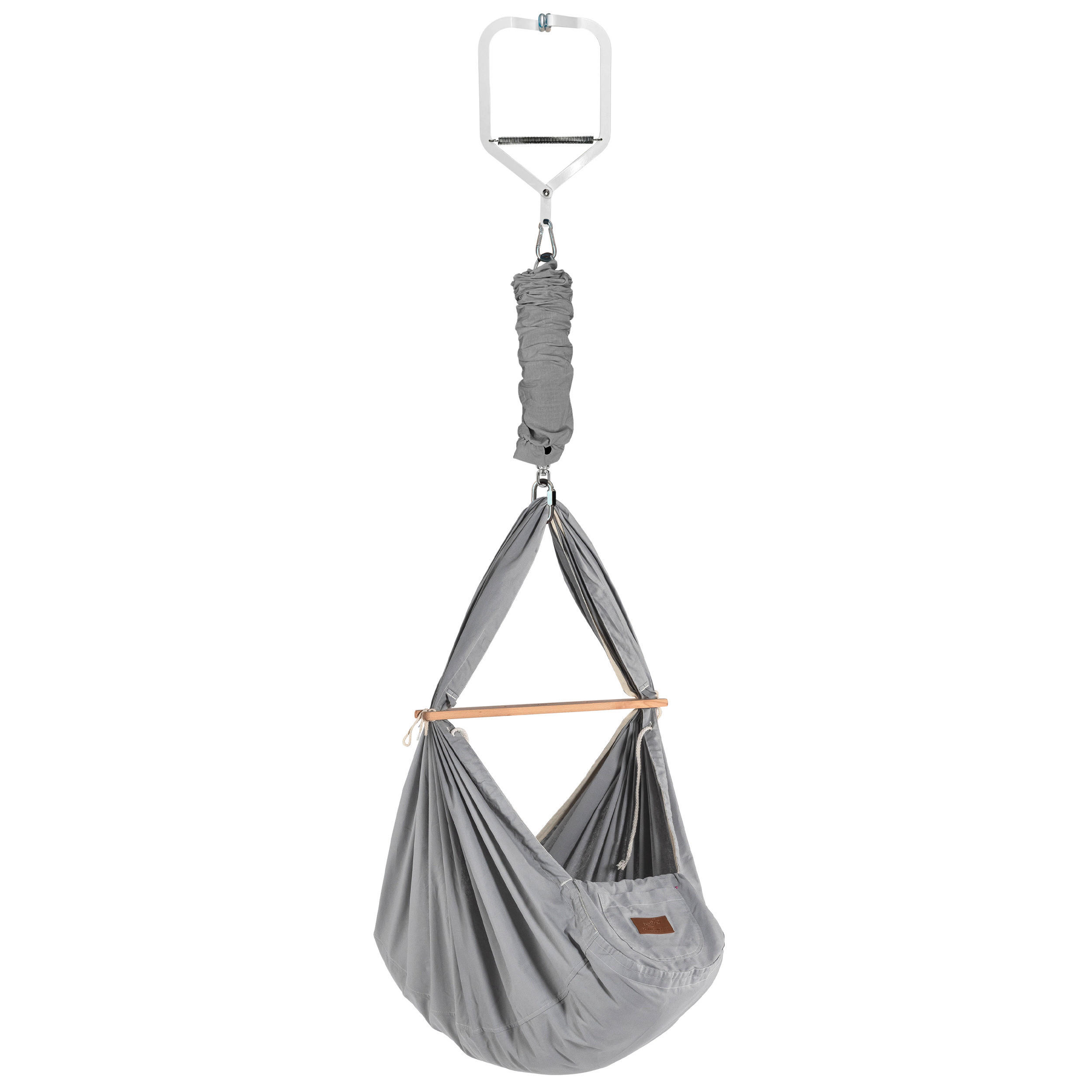 FEDERWIEGE GRAU Set ink. Türklammer  Grau  - Grau, Basics, Textil/Metall (30/166/137cm) - SCHMUSEWOLKE