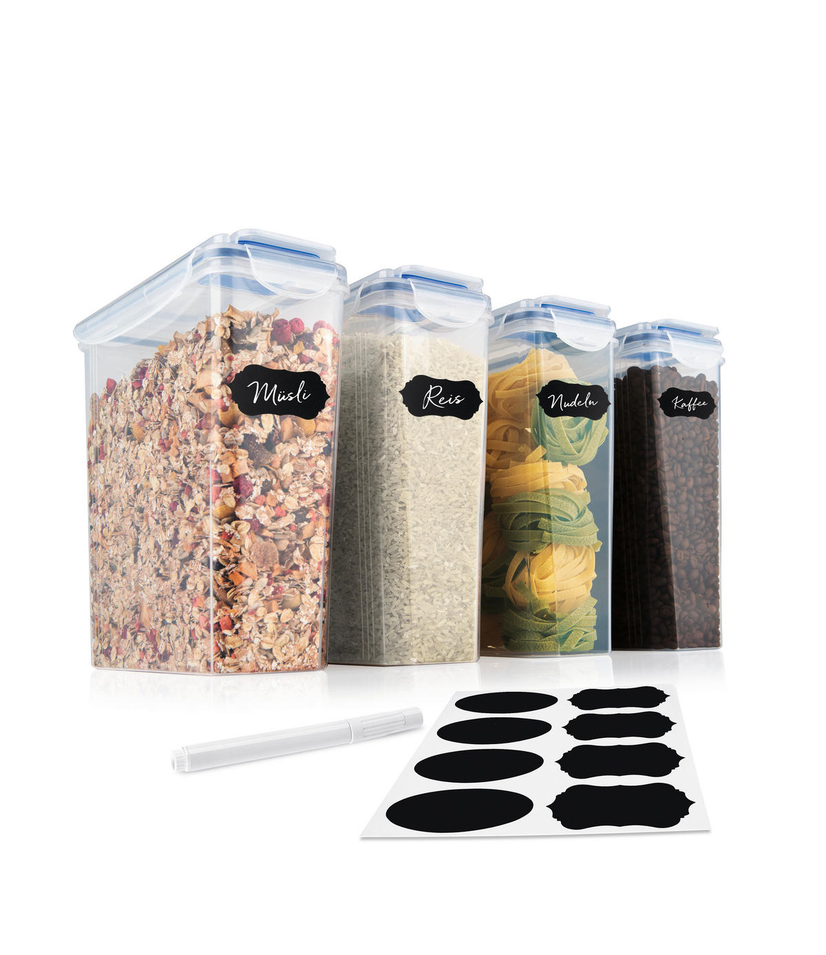 VORRATSDOSENSET 4-teilig  - Blau/Transparent, Basics, Kunststoff (24/11/25cm) - GOURMETMAXX