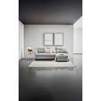 ECKSOFA Hellgrau Flachgewebe  inkl. Schlaffunktion, Rücken echt, Kopfteilverstellung, Stauraum, Liegefläche im Originalstoff  - Hellgrau/Schwarz, MODERN, Kunststoff/Textil (182/237cm) - Carryhome