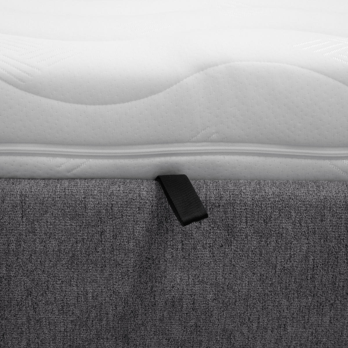 KÁRPITOZOTT ÁGY 180/200 cm  szürke  - fekete/szürke, Basics, műanyag/textil (180/200cm) - Ti'me