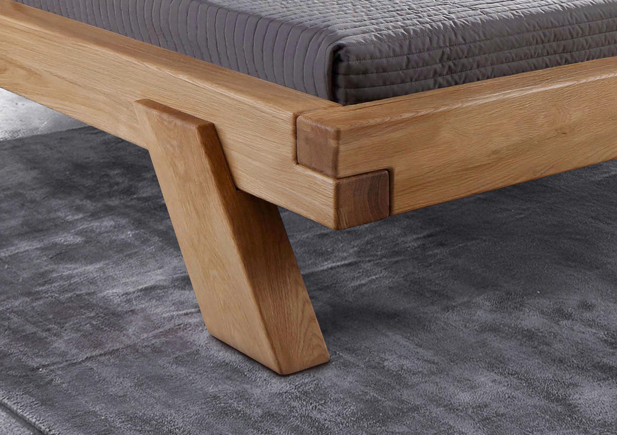 BALKENBETT 140/200 cm  in Wildeiche  - Wildeiche, MODERN, Holz (140/200cm) - Livetastic