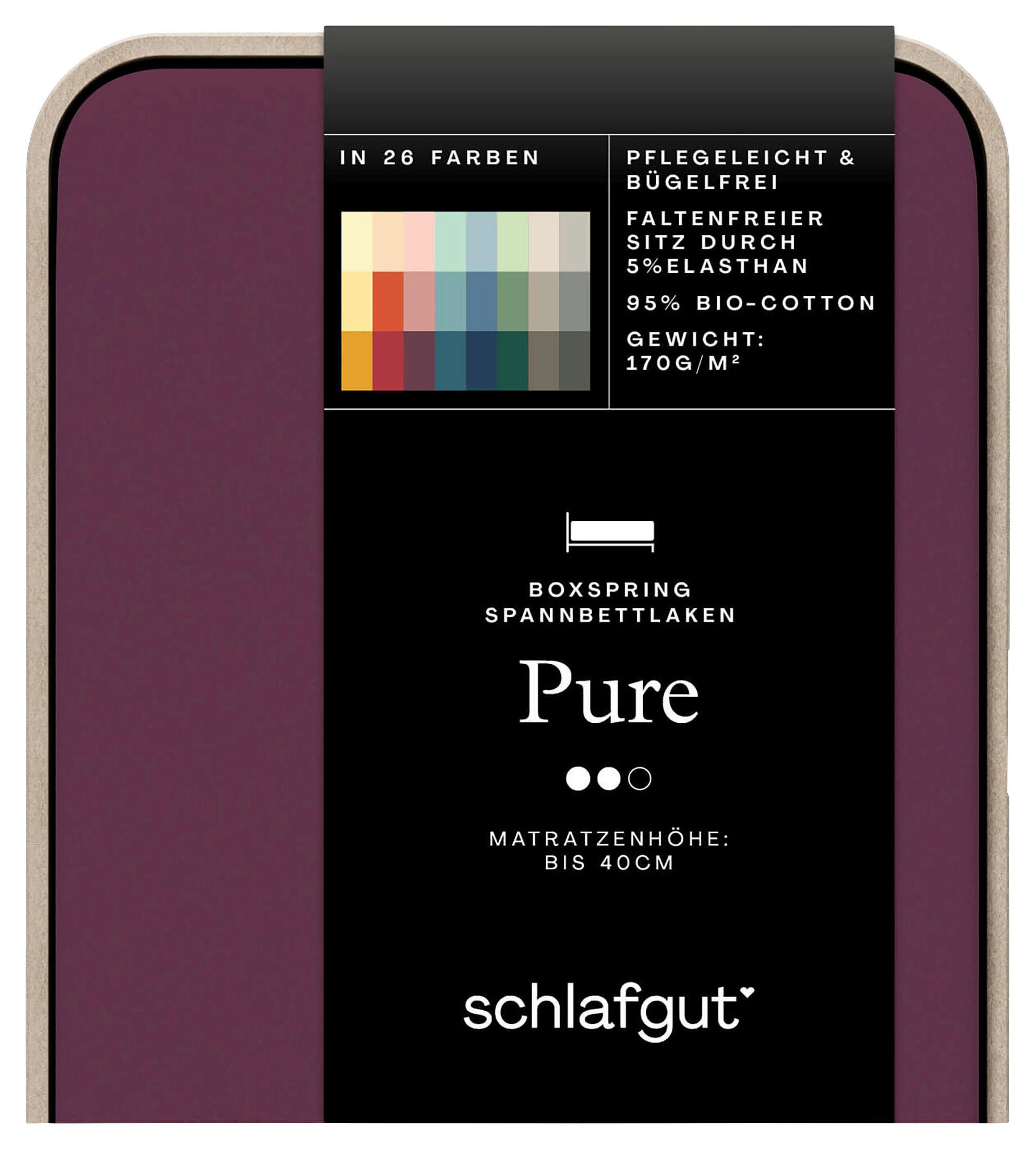 BOXSPRING-SPANNLEINTUCH 90-100/190-220 cm Jersey  - Beere, Basics, Textil (90-100/190-220cm) - Schlafgut