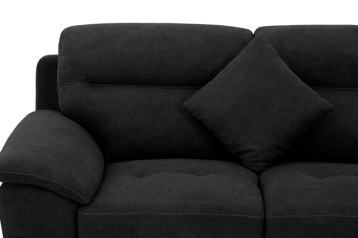 BOXSPRINGSOFA in Textil Schwarz  - Schwarz, KONVENTIONELL, Textil/Metall (175/92/94cm) - Livetastic
