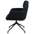 ARMLEHNSTUHL  Sitzfläche 360° drehbar, automatische Rückholfunktion  Echtleder  Schwarz  - Schwarz, Design, Leder/Metall (67/92/70cm) - Dieter Knoll