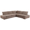 ECKSOFA in Flachgewebe Braun  - Chromfarben/Braun, MODERN, Kunststoff/Textil (283/254cm) - Sit & More