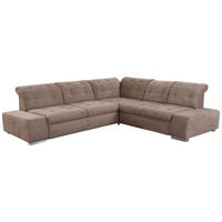 ECKSOFA in Flachgewebe Braun  - Chromfarben/Braun, MODERN, Kunststoff/Textil (283/254cm) - Sit & More