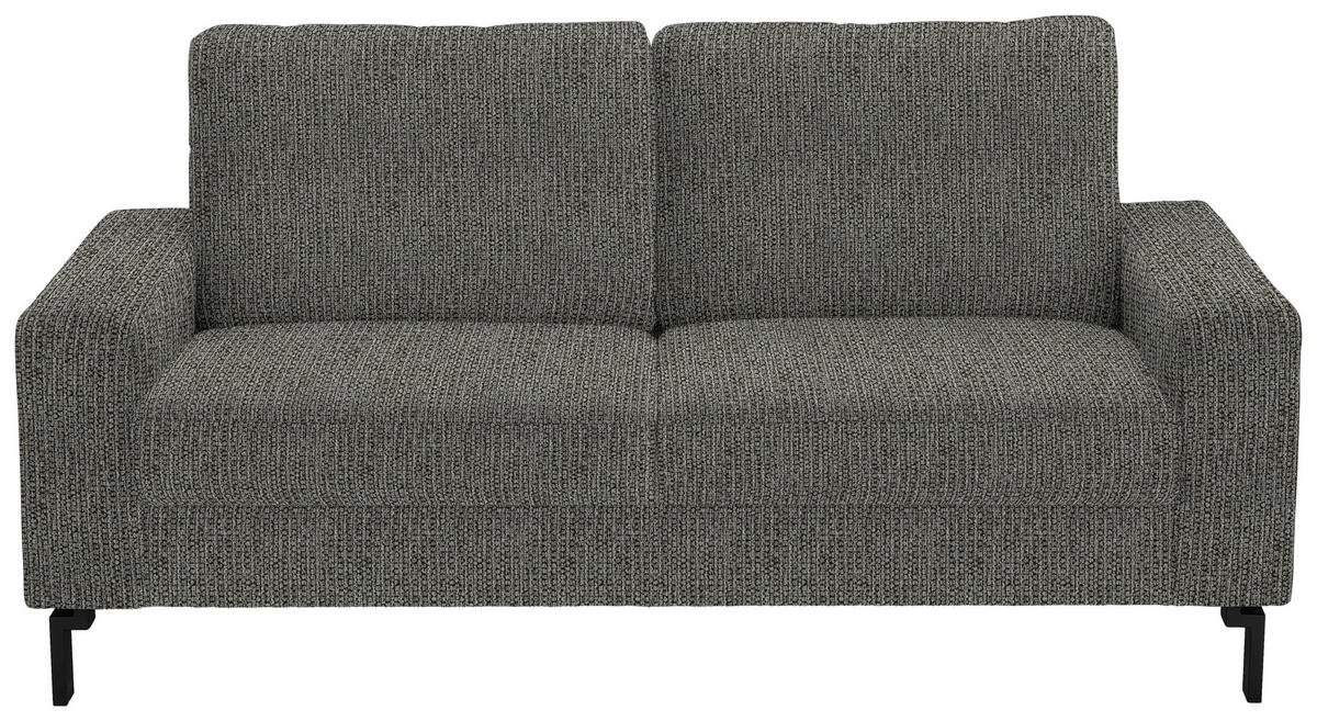 2-SITZER-SOFA in Flachgewebe Graubraun  - Graubraun/Schwarz, Design, Textil/Metall (178/86/97cm) - Hom`in